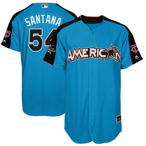 Twins #54 Ervin Santana Blue All-Star American League Stitched MLB Jersey - Click Image to Close